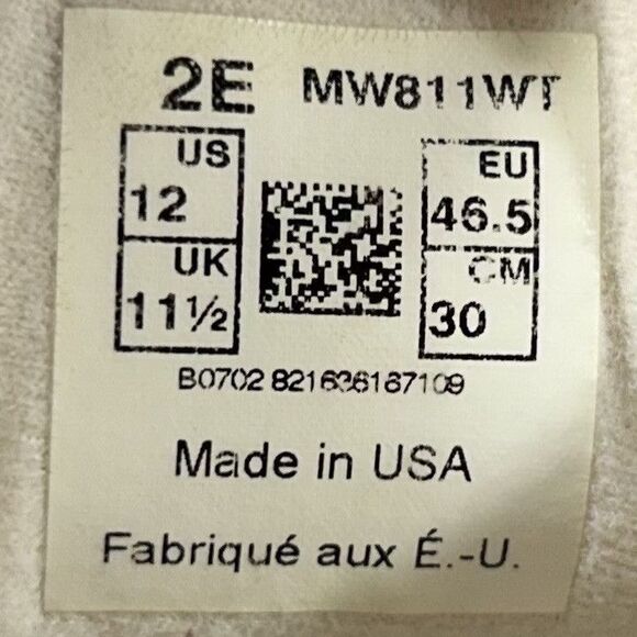 New Balance 811 MW811WT Athletic Walking Shoes Made In USA White Men's Size 12 - Picture 12 of 12